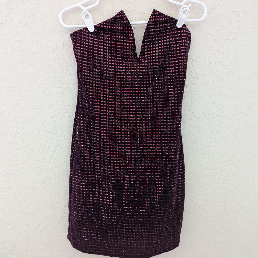 Touch Me Vintage Sequin Mini Bodycon V Neck Dress Size M Made in USA NWT